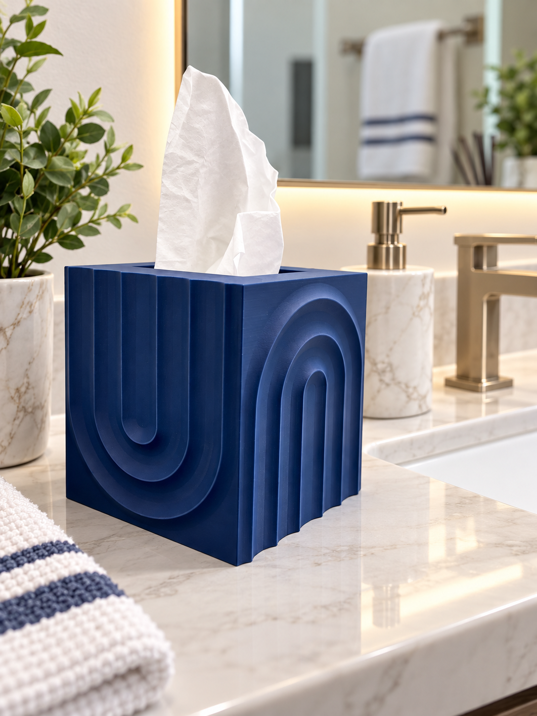 Echo Square Tissue Box Cover | Minimalist Modern Decor | Tissue Holder - Image 6