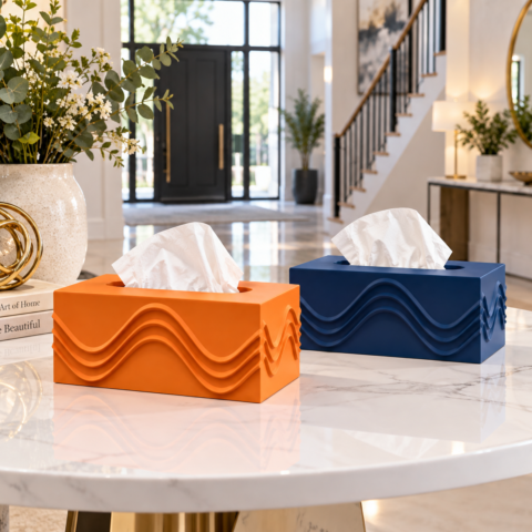 WaveForm Tissue Box Cover | 3D Printed Rectangular Tissue Dispenser