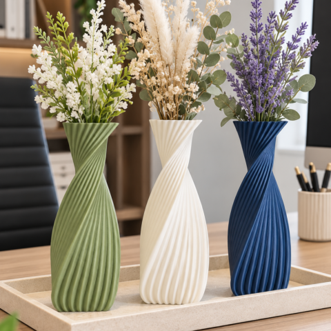 Twista Sculptural Vase | Modern & Minimalist 3D Printed | Vase for Fresh or Dried Flowers