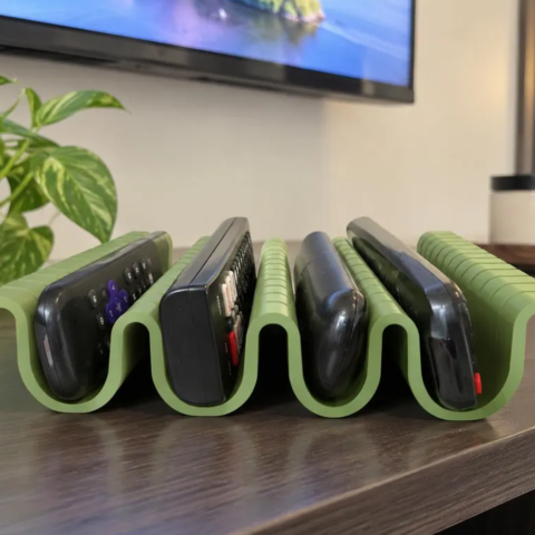 FlexiWave Remote TV holder | Minimalist 3D Printed TV organizer | Compact with 3/4 Slot TV Remote|