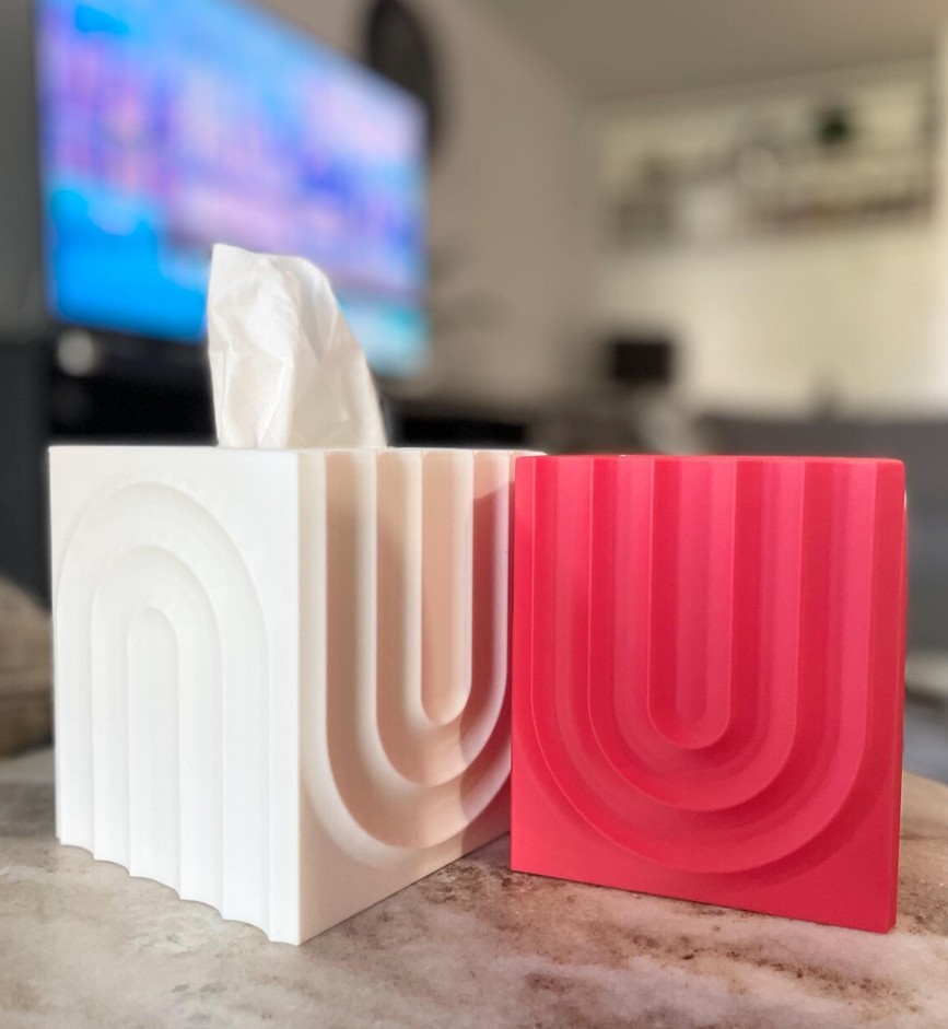 Echo Square Tissue Box Cover | Minimalist Modern Decor | Tissue Holder - Image 12