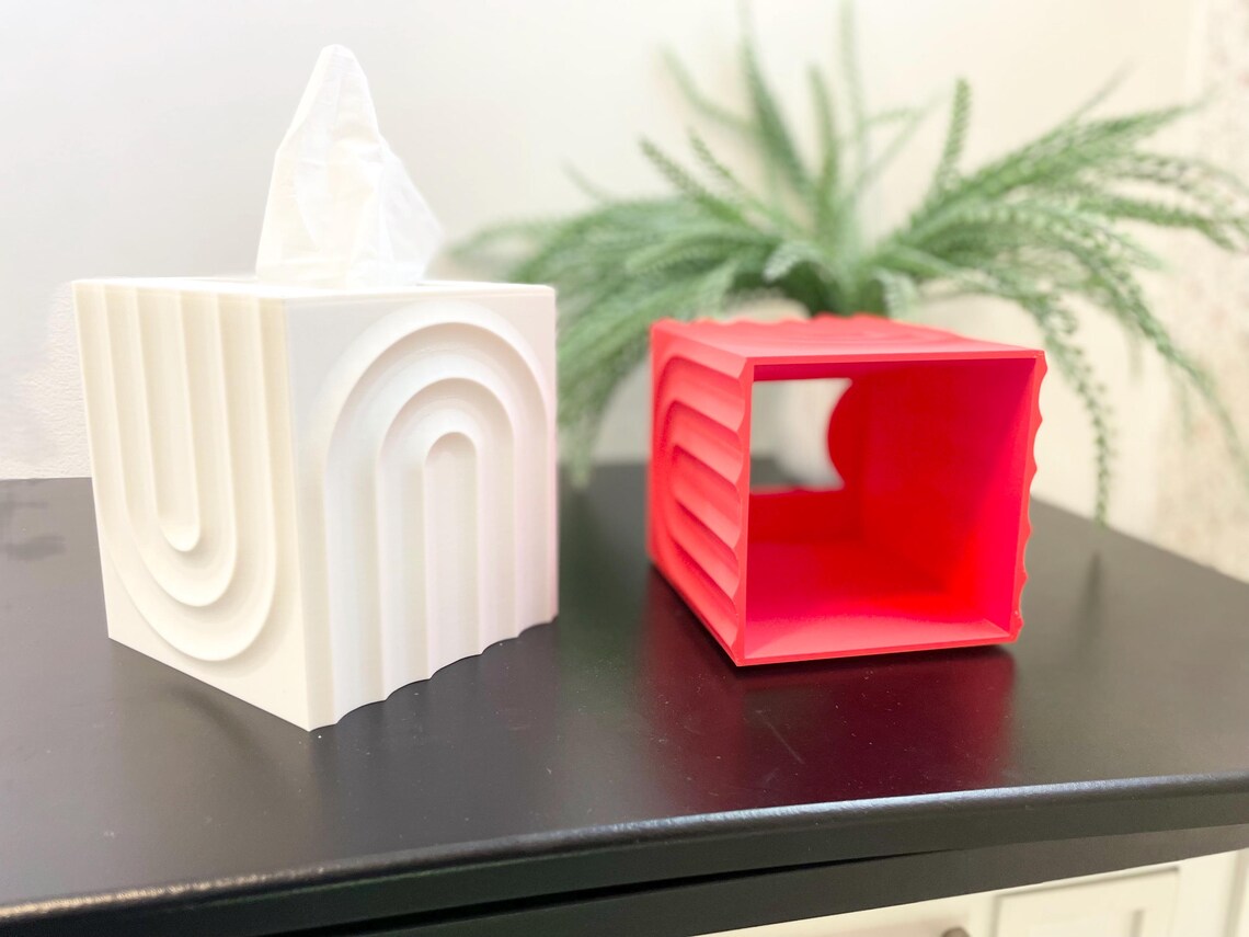 Echo Square Tissue Box Cover | Minimalist Modern Decor | Tissue Holder - Image 15