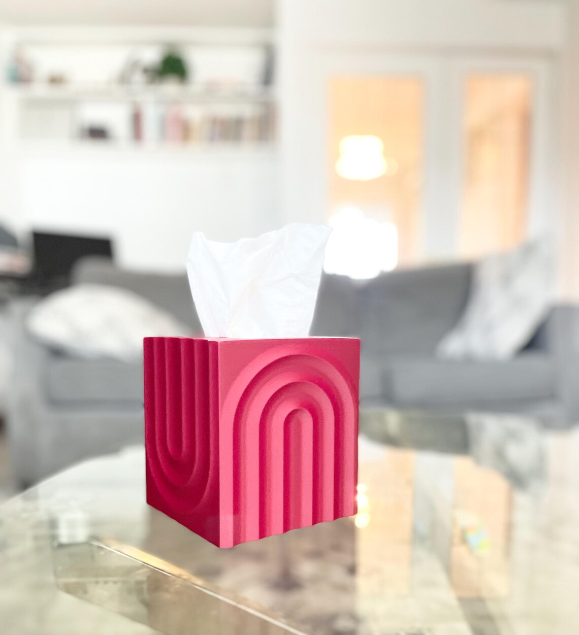 Echo Square Tissue Box Cover | Minimalist Modern Decor | Tissue Holder - Image 14