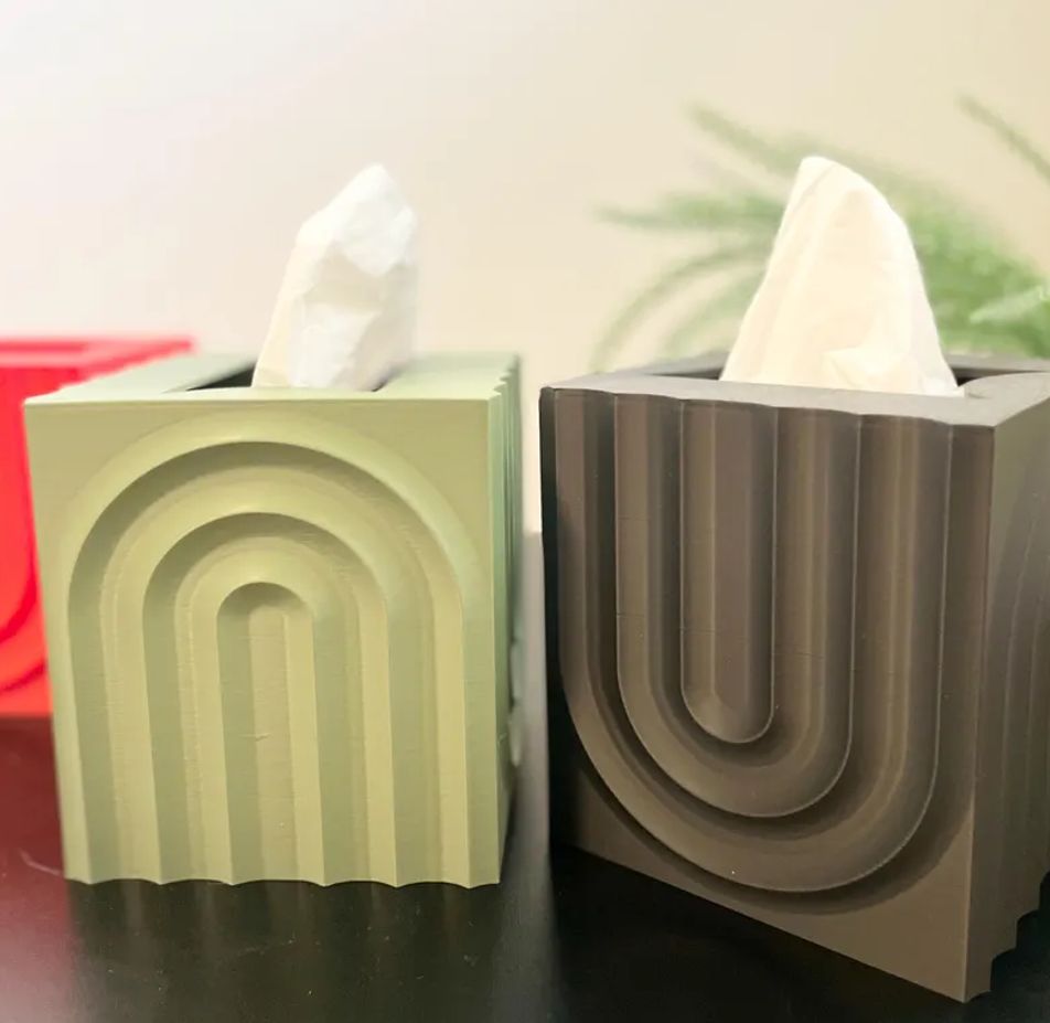 Echo Square Tissue Box Cover | Minimalist Modern Decor | Tissue Holder - Image 9