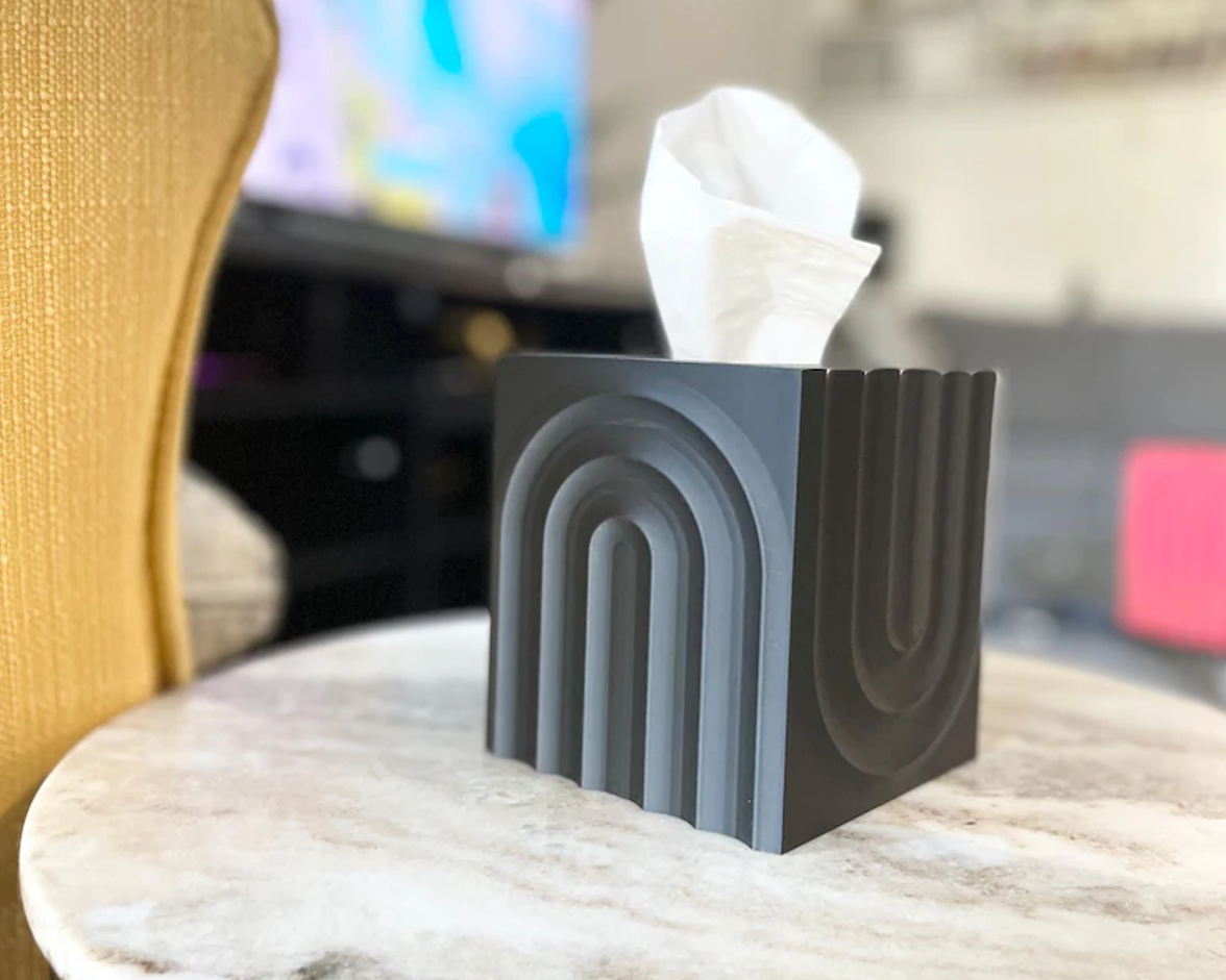 Echo Square Tissue Box Cover | Minimalist Modern Decor | Tissue Holder - Image 10